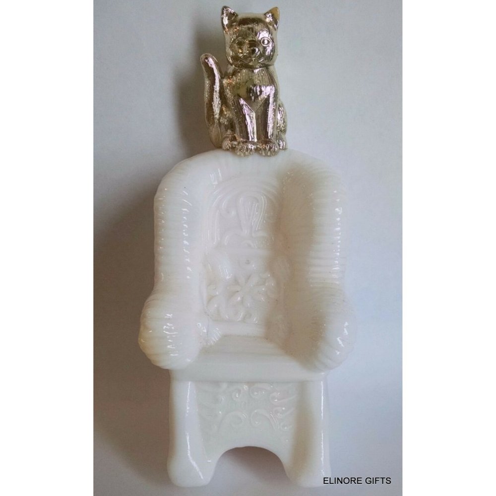 AVON SITTING PRETTY 4 OZ MILK GLASS DECANTER CHOICE COTILLION SOMEWHERE TOPAZ